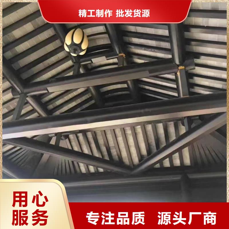 铝代木古建立柱施工