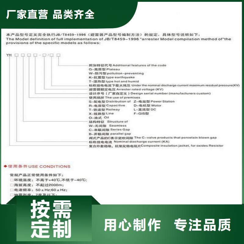 氧化锌避雷器Y10W-216/562上海羿振电力设备有限公司