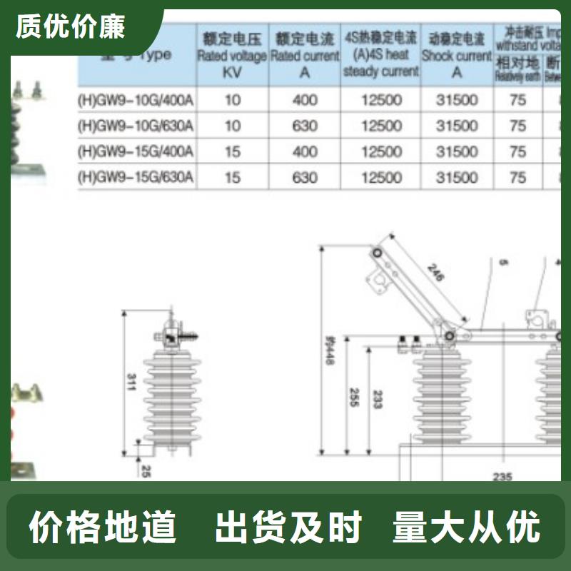 【户外隔离刀闸】HGW9-15KV/1000A