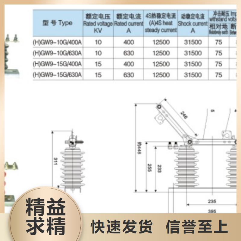 【户外高压隔离开关】GW9-12G-400A