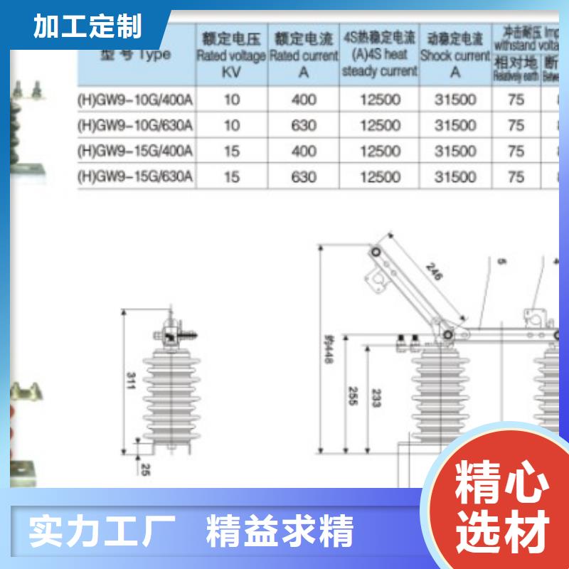 【户外高压交流隔离开关】HGW9-10/630A现货供应.
